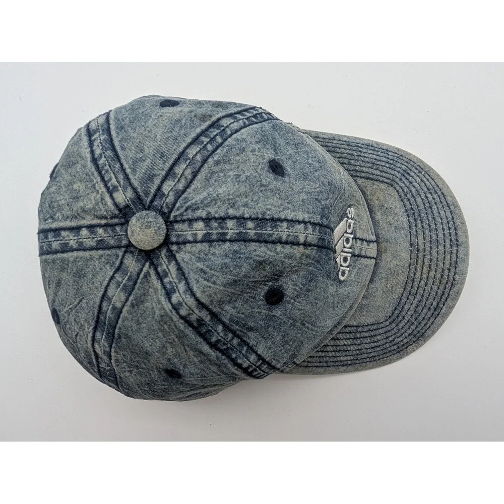 Adidas Climalite Acid Wash Denim Baseball Cap Blue Adjustable Strapback Hat